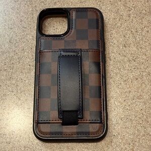 Wallis Brown and Black Checkered Phone Case